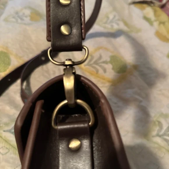 Elegant Brown and Teal Leather Bag, brand new, never used. - Picture 8 of 12